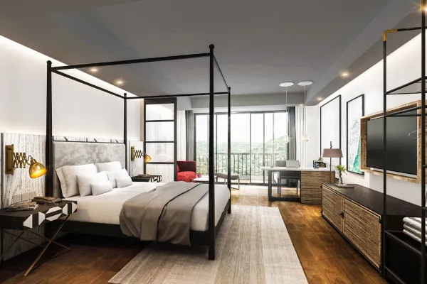 轻奢商旅大床（双早+双人温泉+鱼疗+海盐浴）